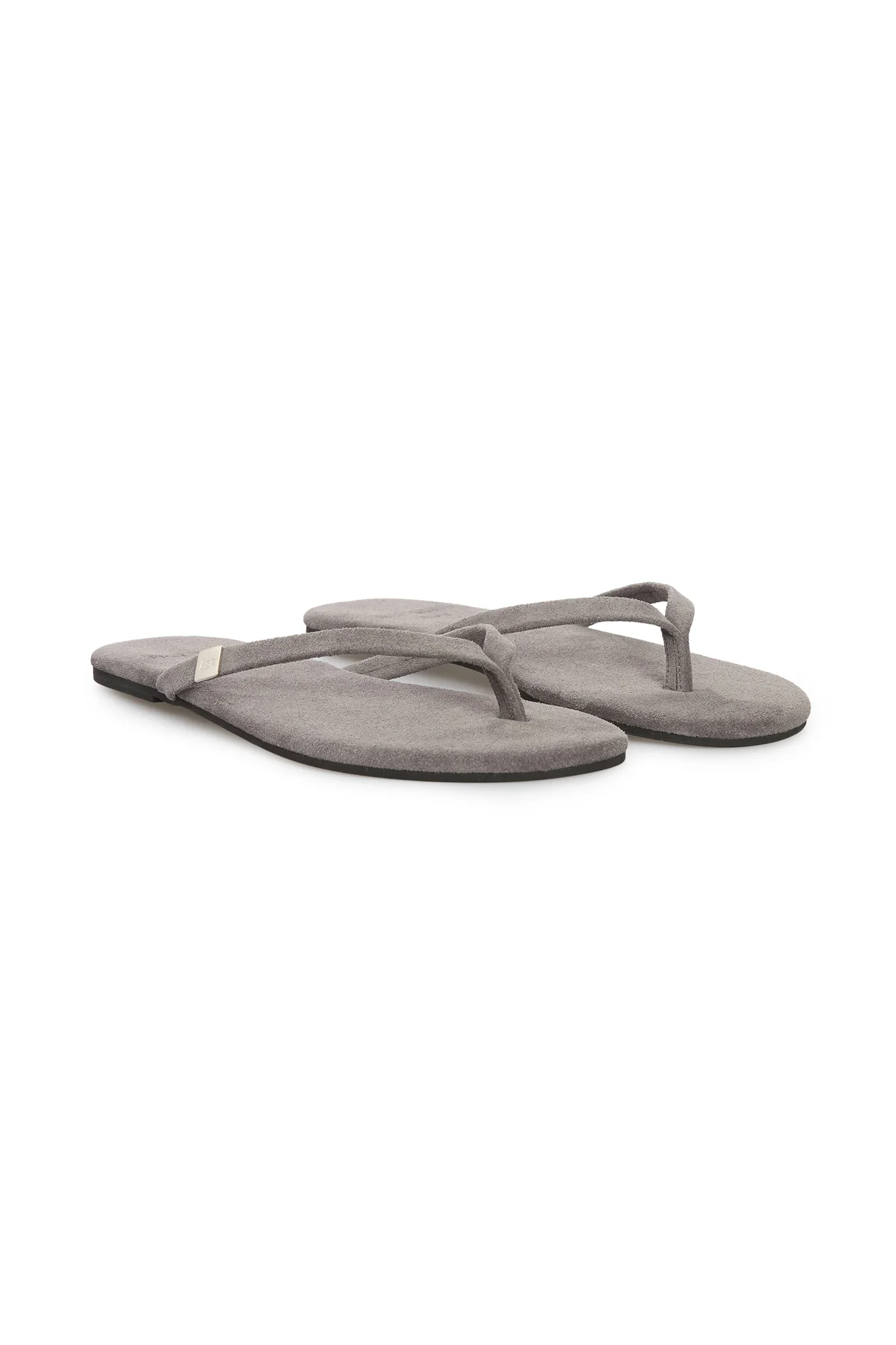 Logo Garde-Robe Suede Slides Gray
