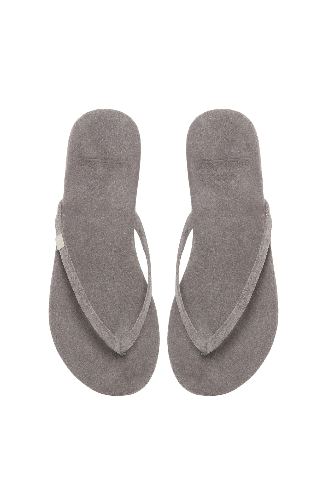 Logo Garde-Robe Suede Slides Gray