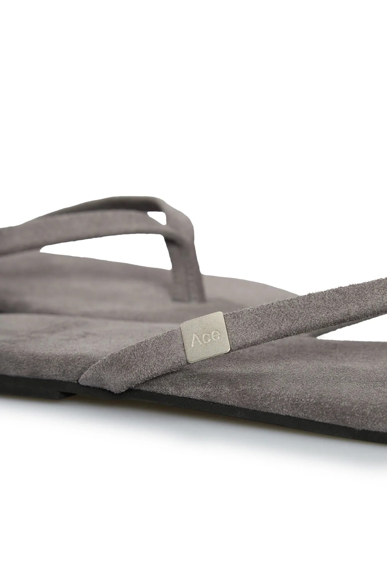 Logo Garde-Robe Suede Slides Gray