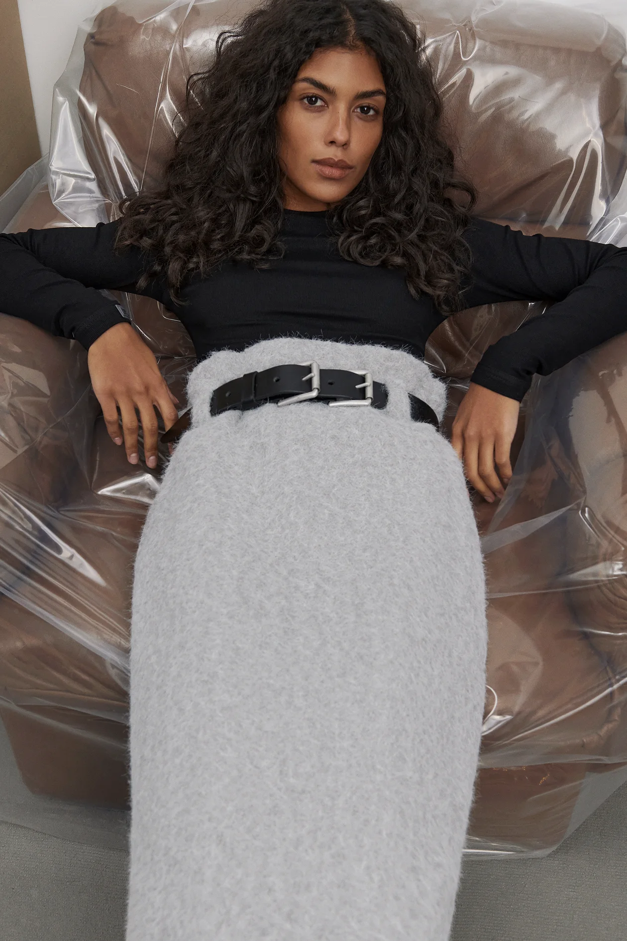 Moss Maxi Skirt Gray