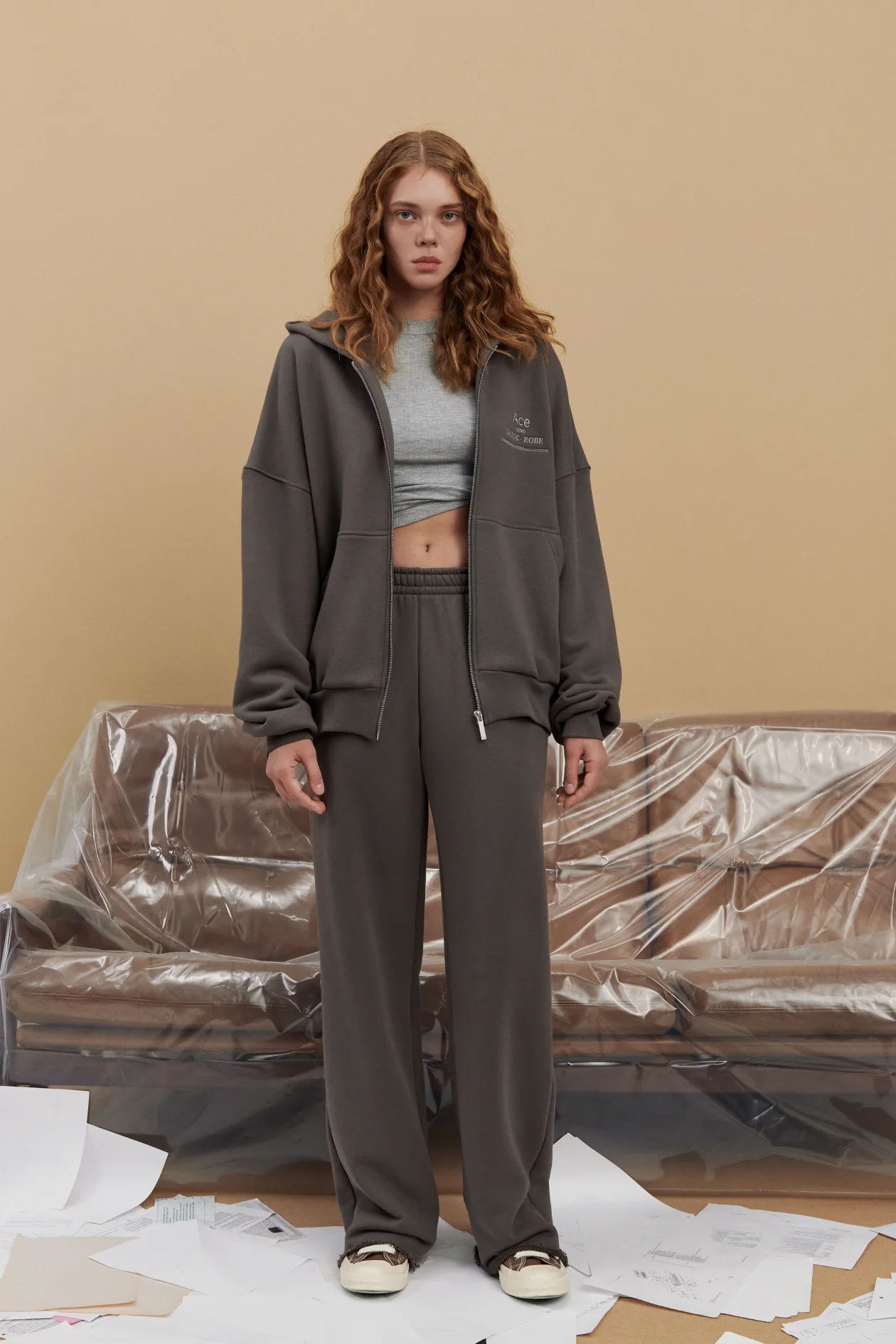 Ace Garde-Robe Straight-Leg Pants Brown