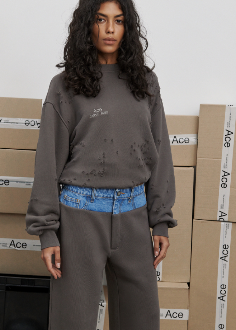 Штани half-jeans Асе Garde-Robe коричневі