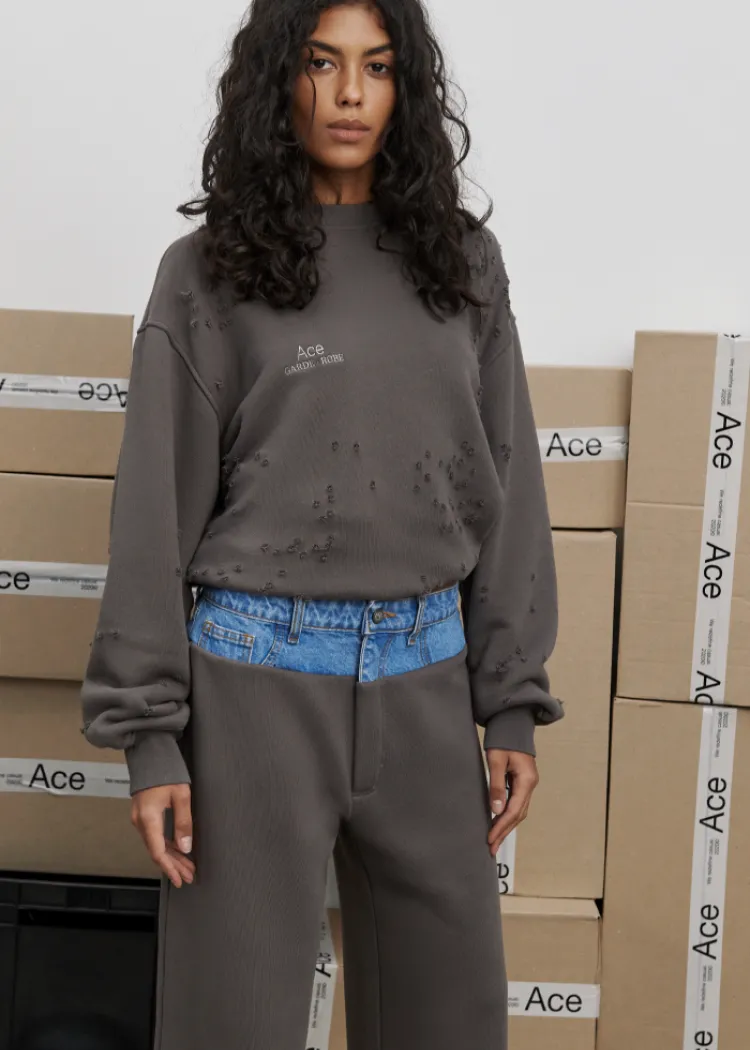 Штани half-jeans Асе Garde-Robe коричневі