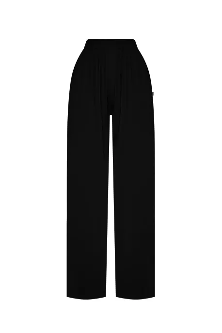 Silky Viscose Pants Black