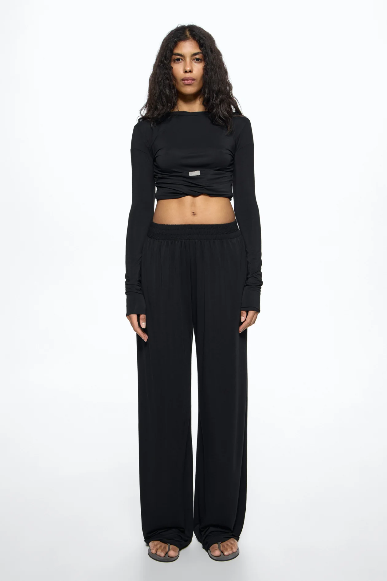 Silky Viscose Pants Black