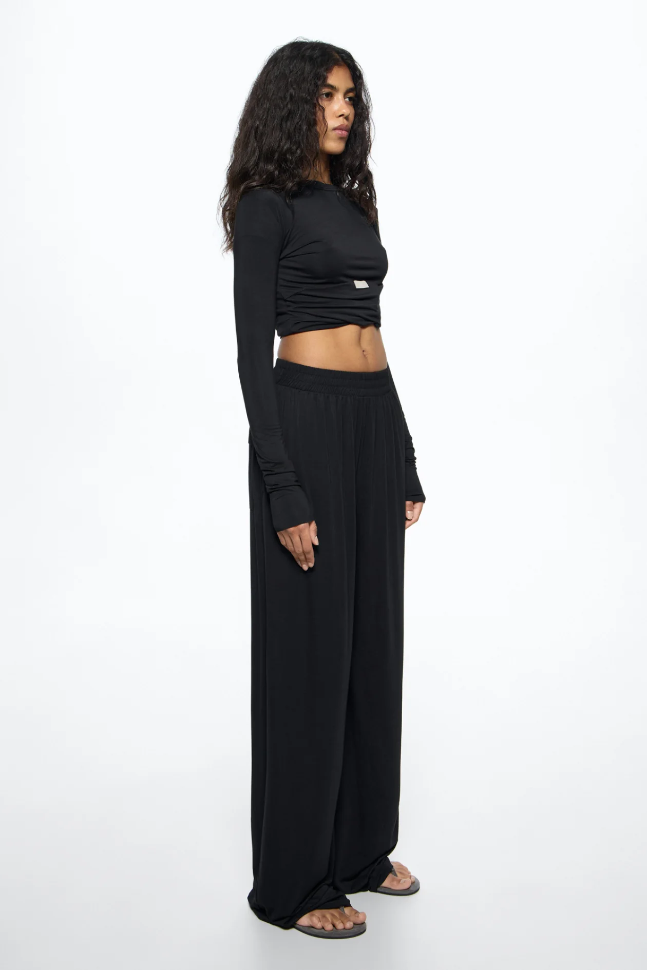 Silky Viscose Pants Black