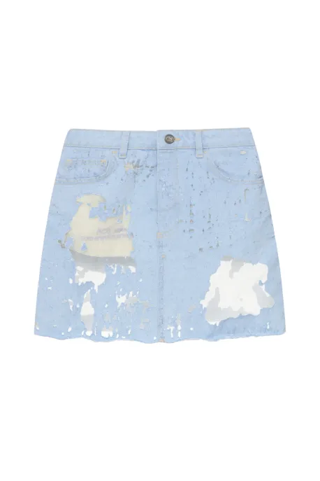 Ace Illusion Mini Skirt Light Blue