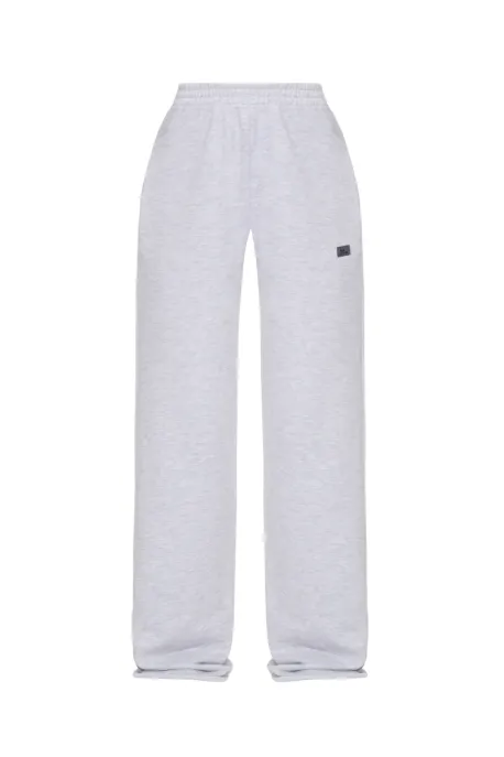 Straight-Leg Pants Gray Melange