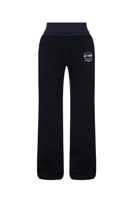 Ace Theory Wide-Waistband Pants Blue