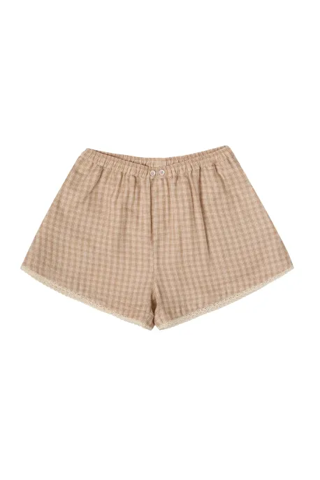 Ajour St. Barth Plaid Shorts Beige