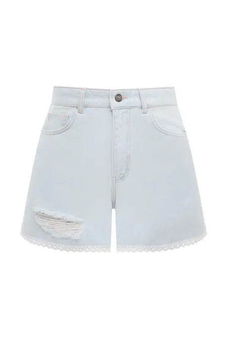 Ajour St. Barth Denim Mini Shorts Light Blue