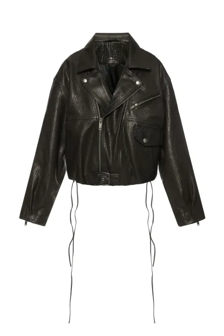 Oversized Biker Jacket Black