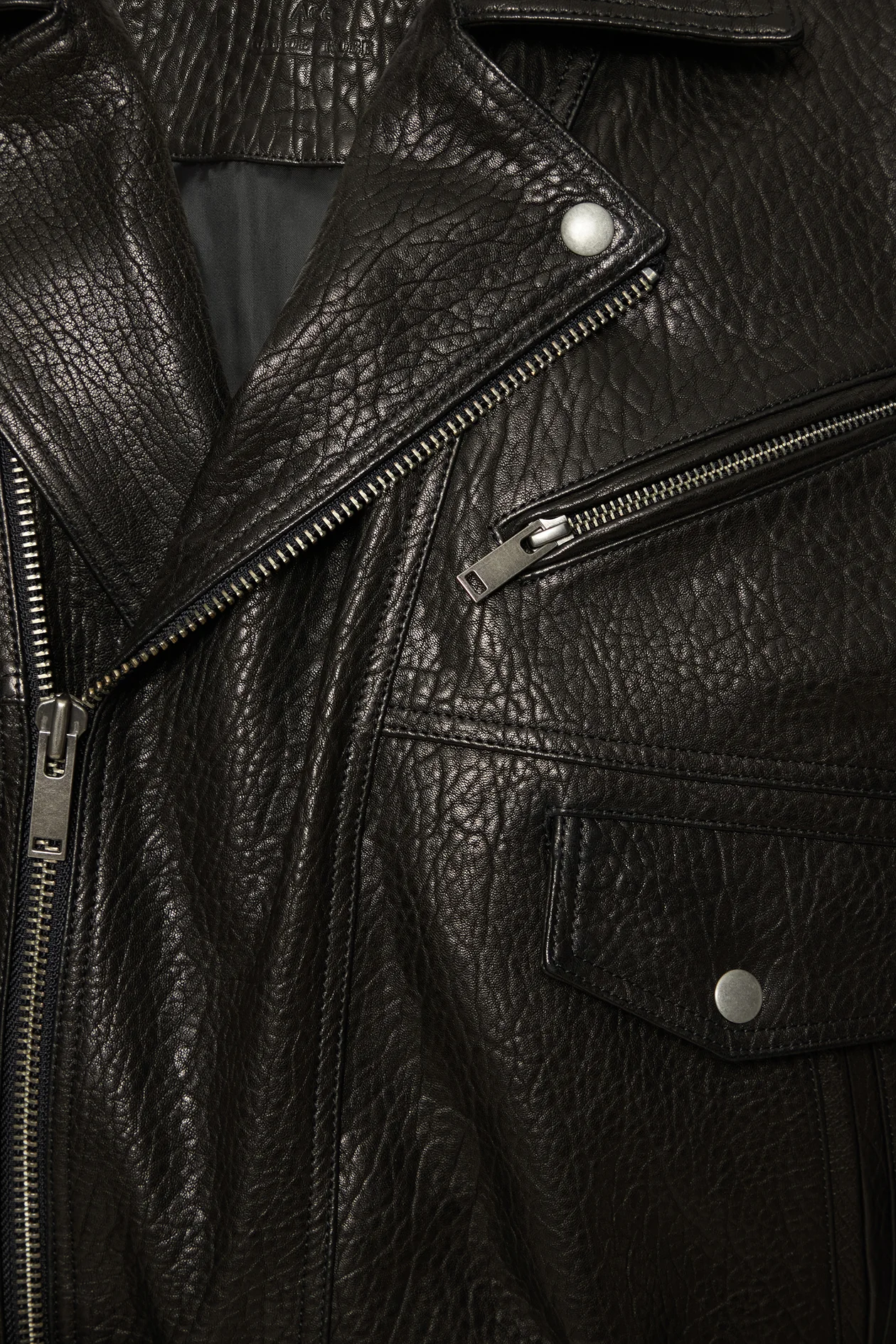 Oversized Biker Jacket Black