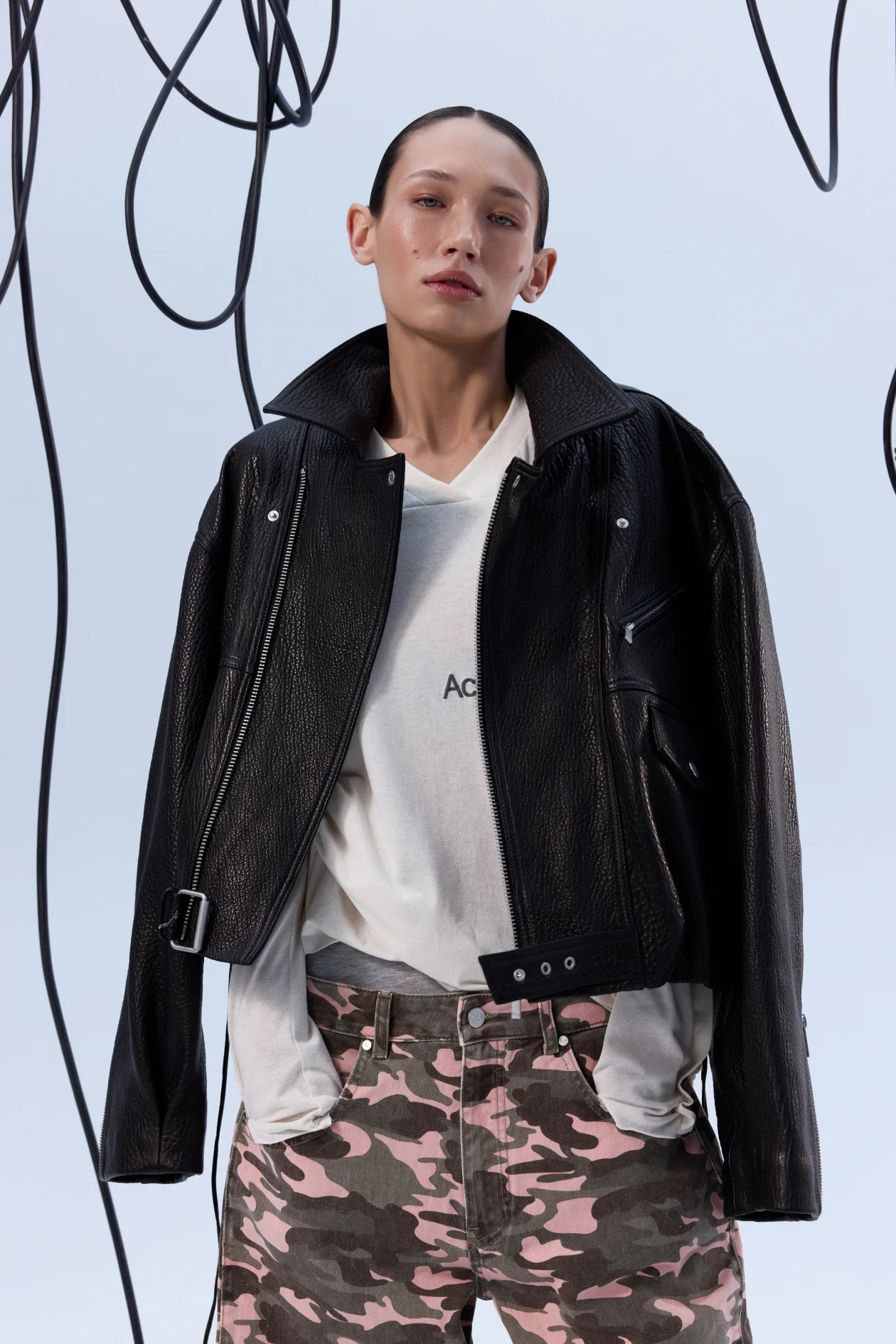 Oversized Biker Jacket Black