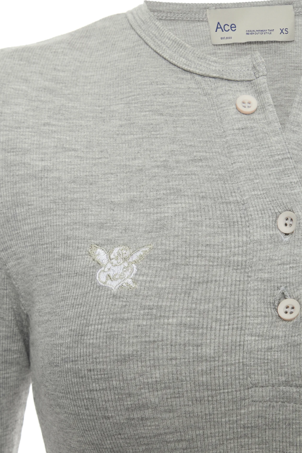 Angel Long-Sleeve Top Gray Melange