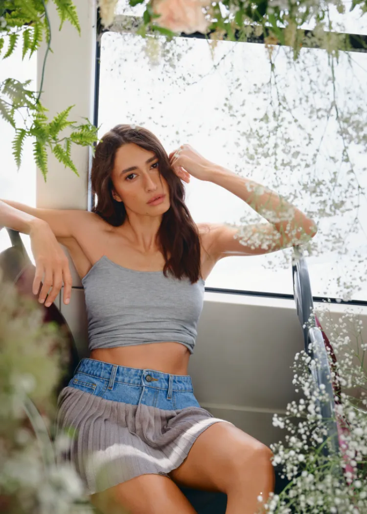 Майка hidden straps меланж