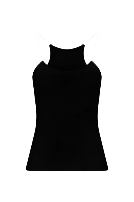 Hidden Straps Tank Top Black