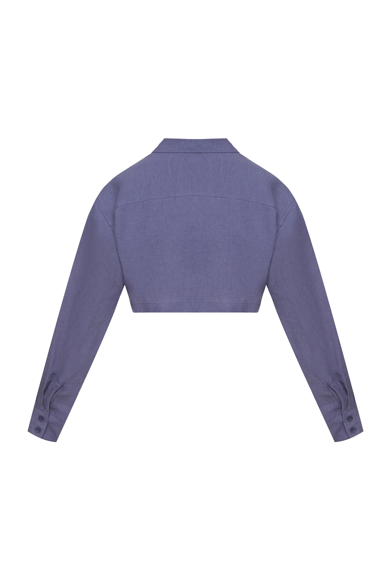 Jardin de Hemp Cropped Shirt Blue