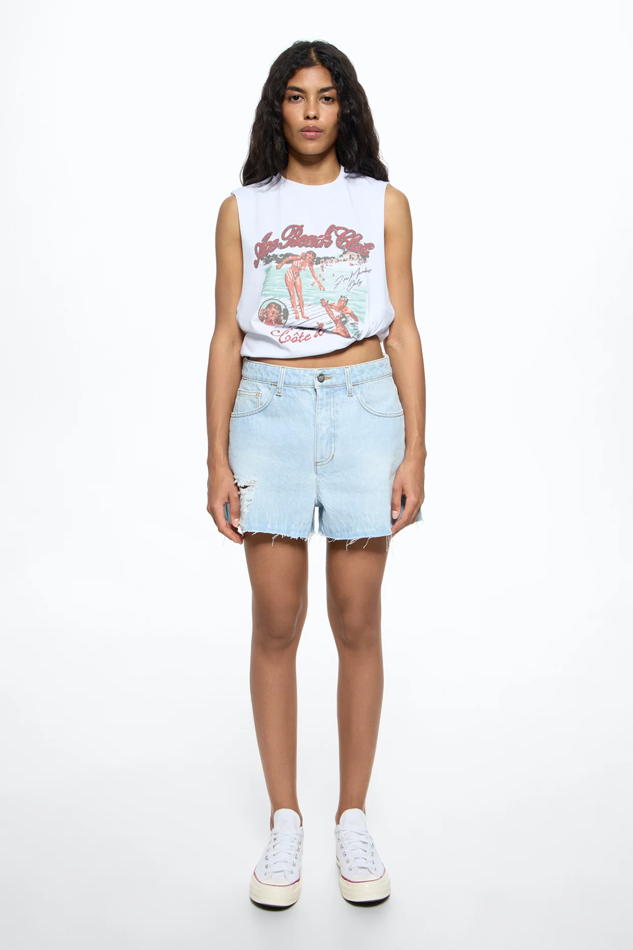 Logo Print Cote Dazur Tank Top White