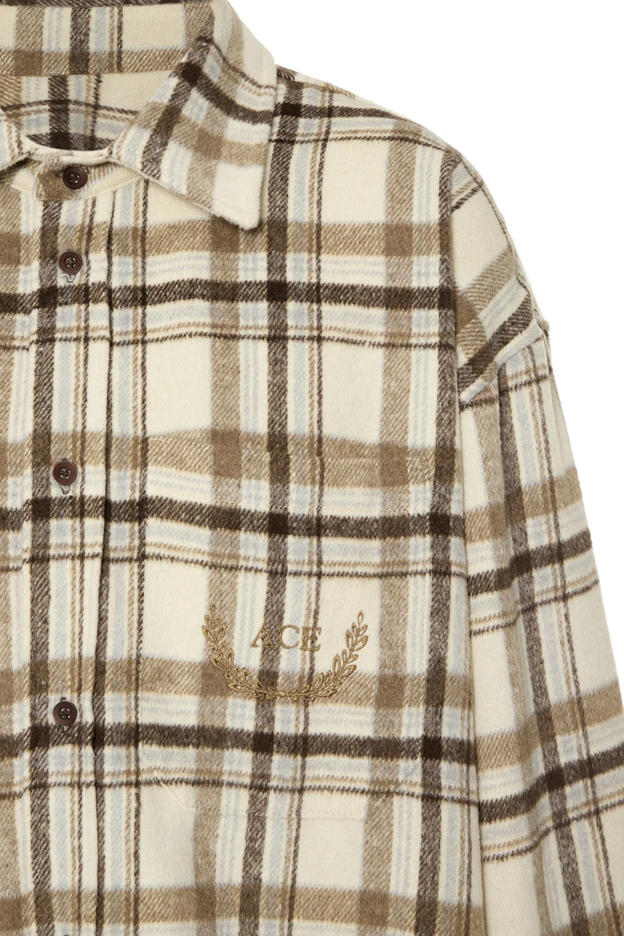 Oversized Plaid Shirt Brown