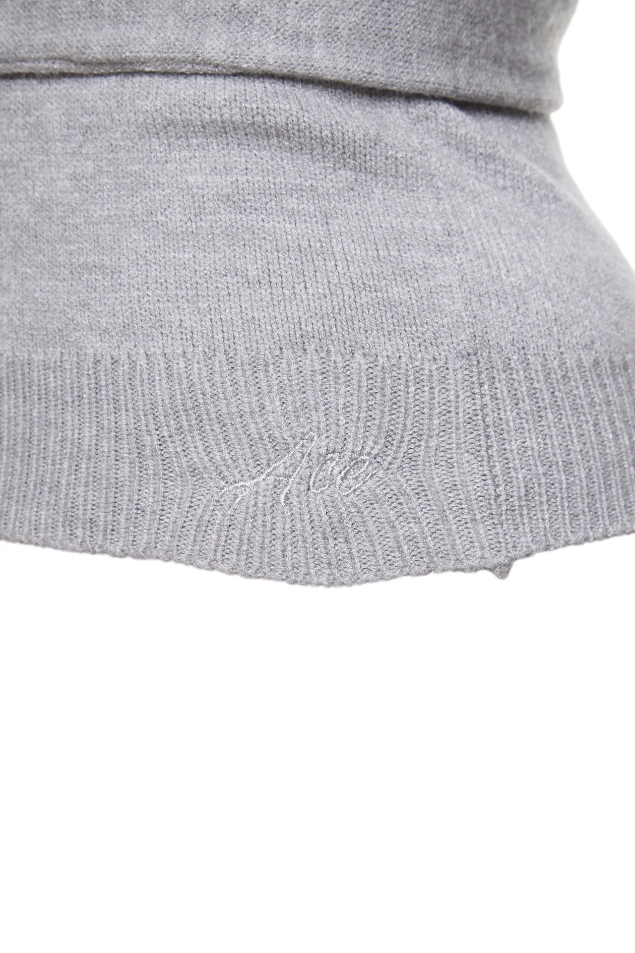 Corset Knit Tie Top Gray
