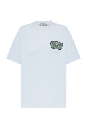 White t-shirt green logo Hotel