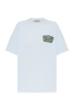 White t-shirt green logo Hotel