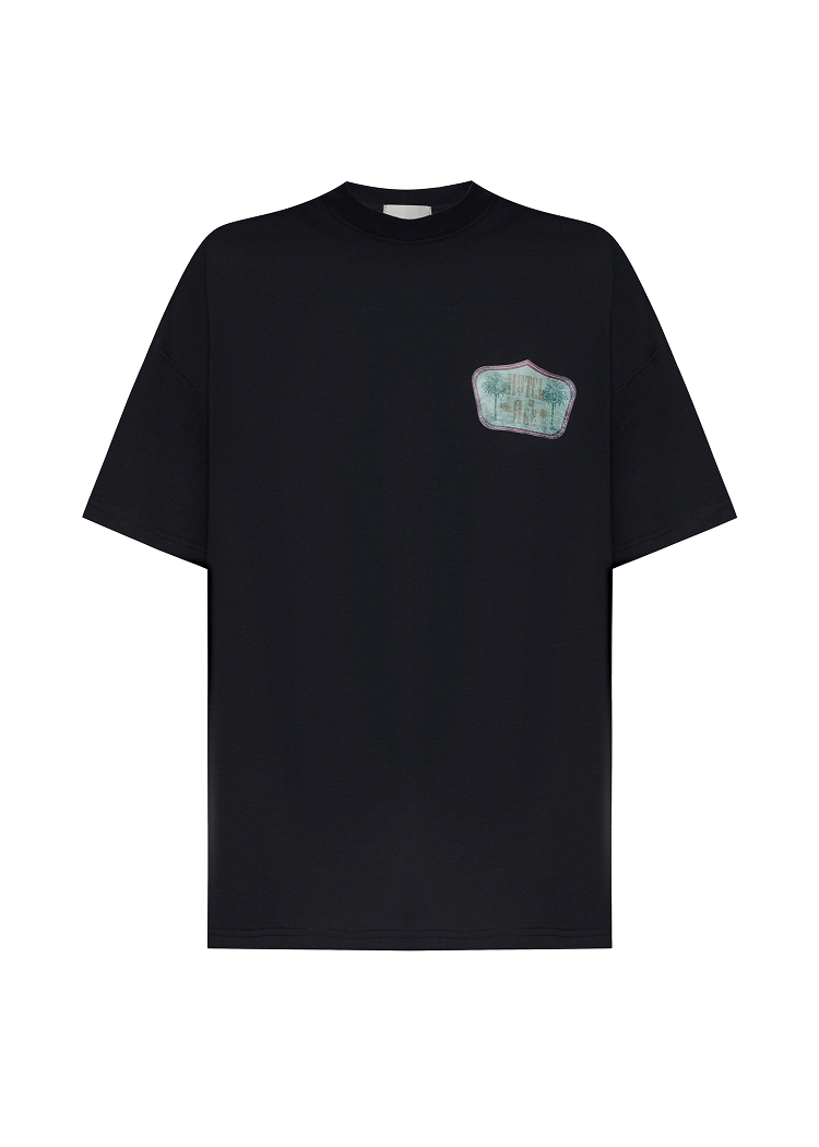 Black t-shirt green logo Hotel