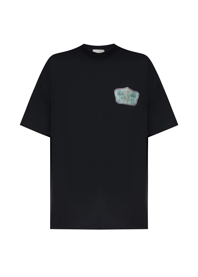 Black t-shirt green logo Hotel