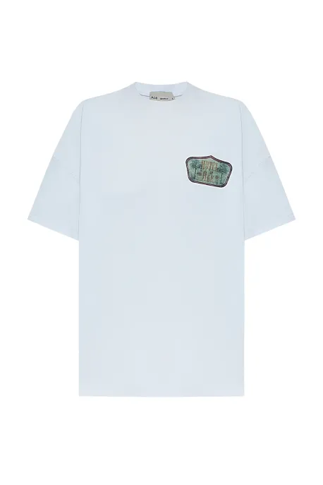 White t-shirt green logo Hotel