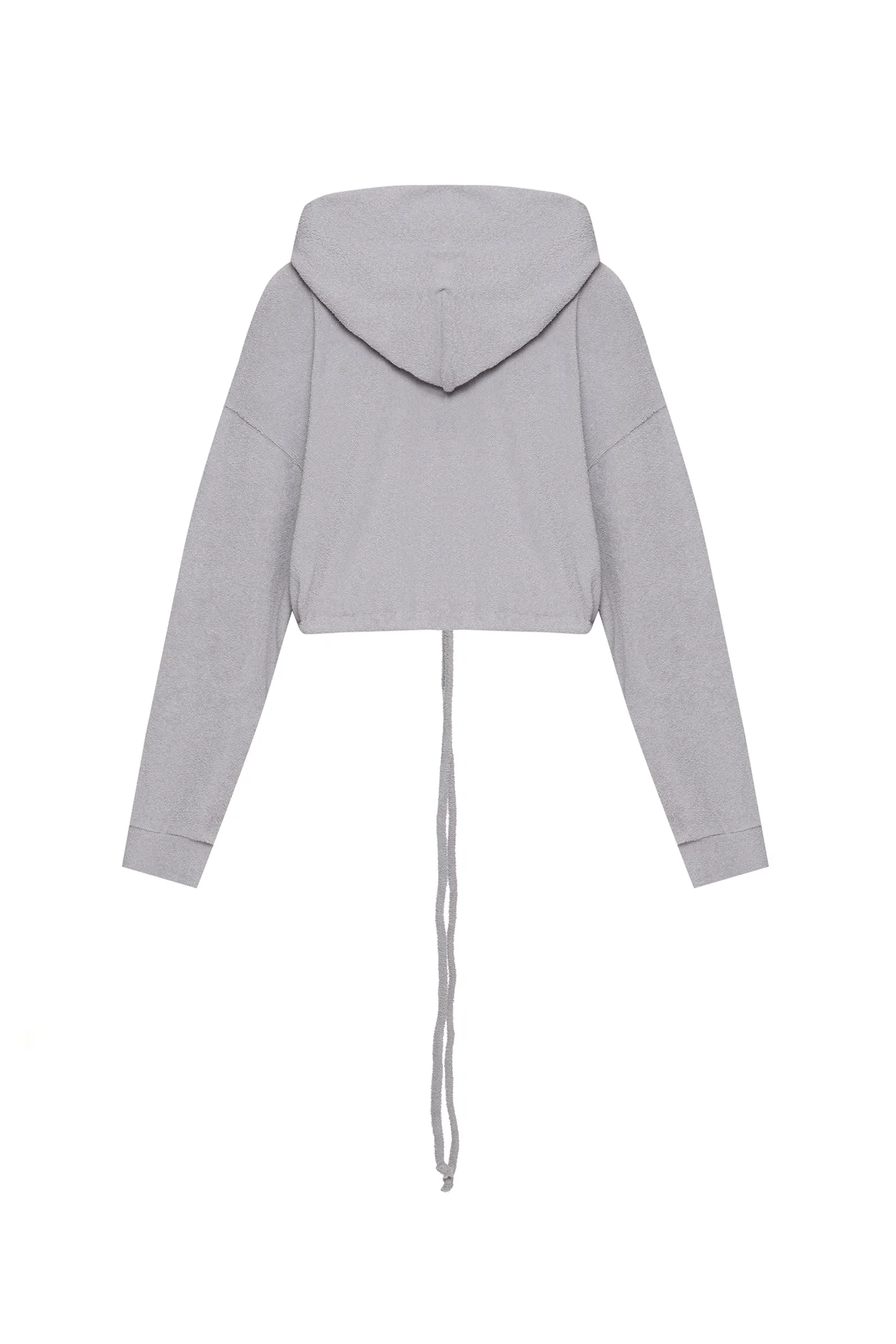 After Spa Cropped Hoodie Gray