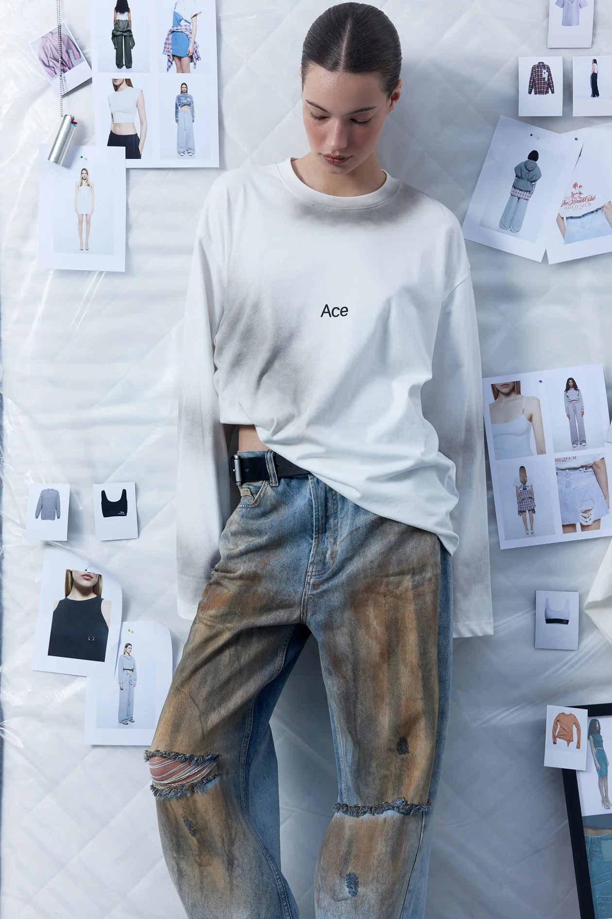 Angel Oversized Long-Sleeve Tee White
