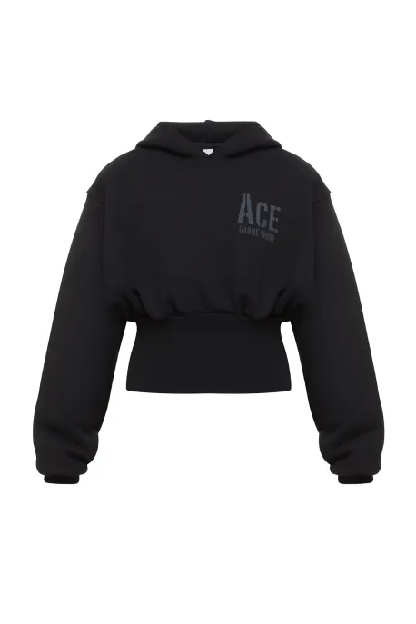 Garde-Robe Wide-Waistband Hoodie Black