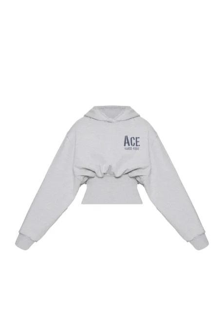 Garde-Robe Wide-Waistband Hoodie Gray Melange