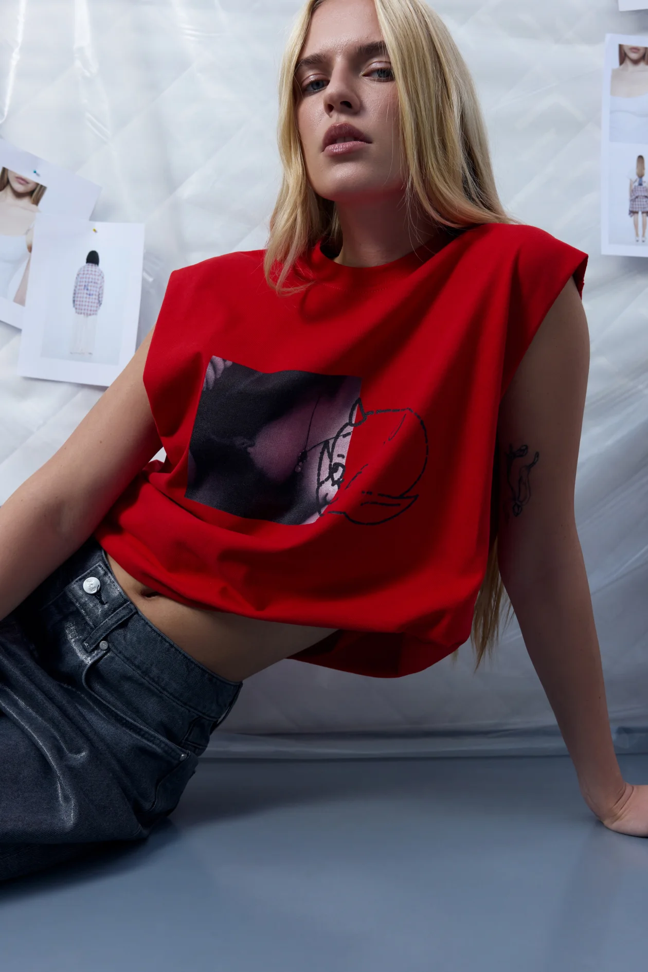 Lil Devil Oversized Tank Top Red
