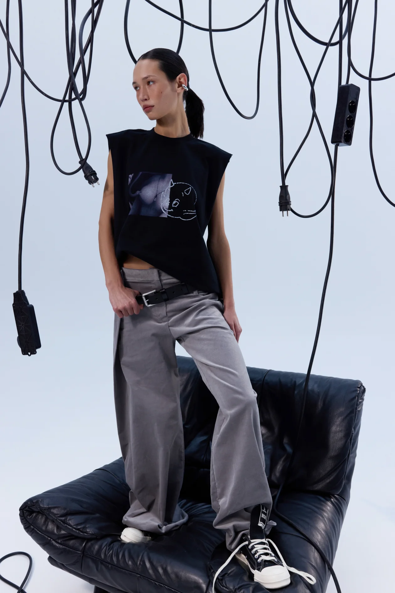 Lil Devil Oversized Tank Top Black