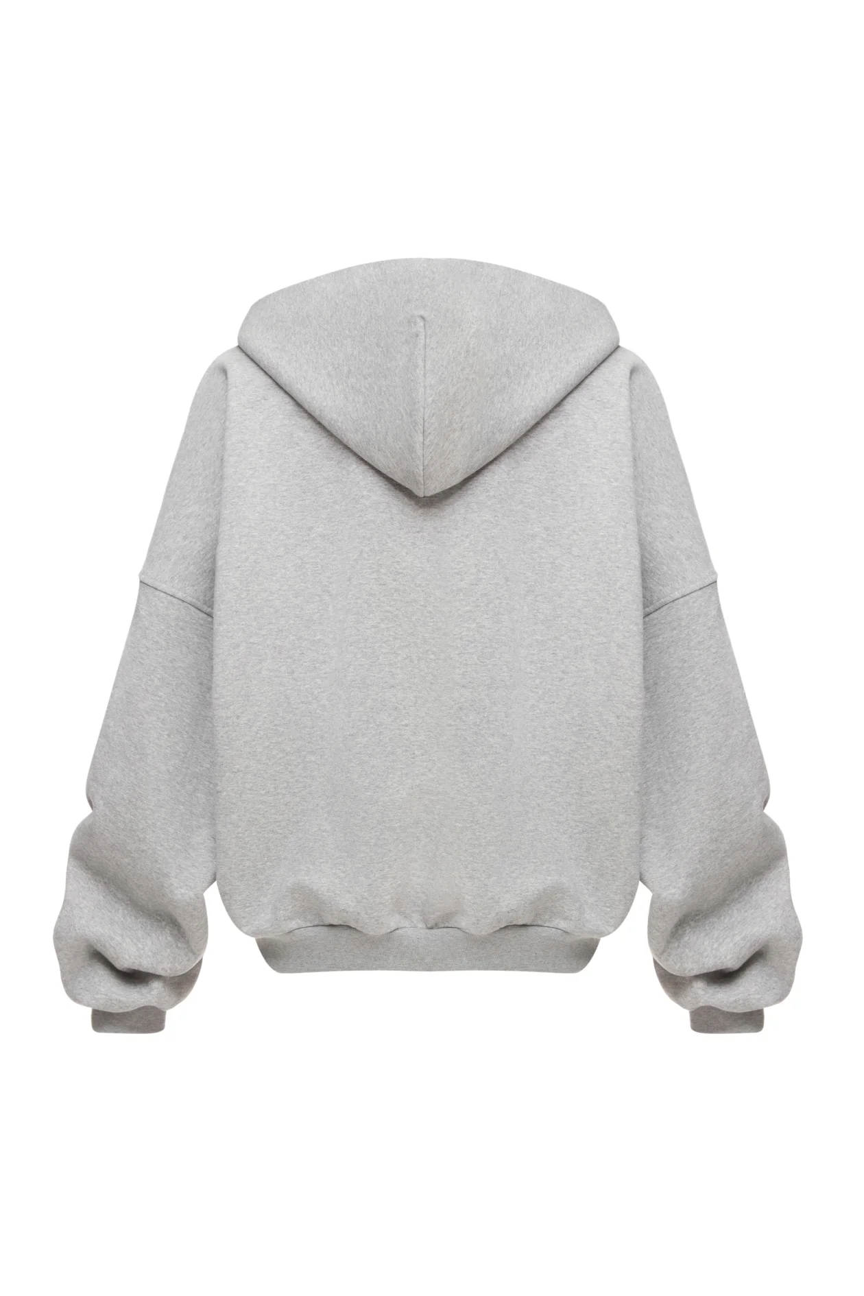 Cut Out Zip Hoodie Gray Melange