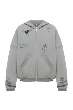 Оверсайз Худі Blessed Volcanic Grey