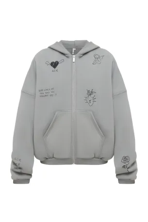 Оверсайз Худі Blessed Volcanic Grey