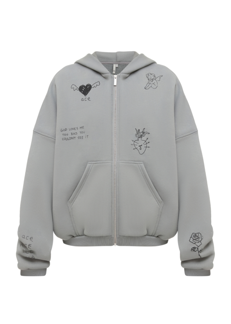 Оверсайз Худі Blessed Volcanic Grey