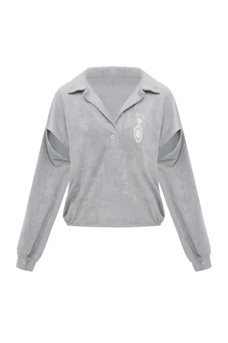 Cut Out Terry Forbidden Relics Polo Gray