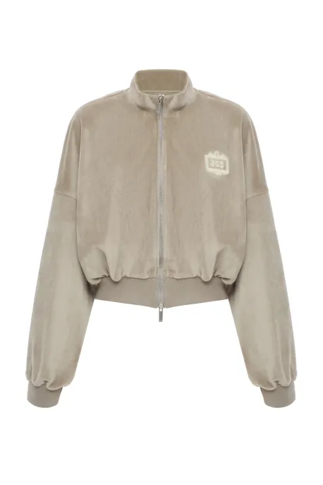 Velour Forbidden Relics Zip Sweatshirt Olive