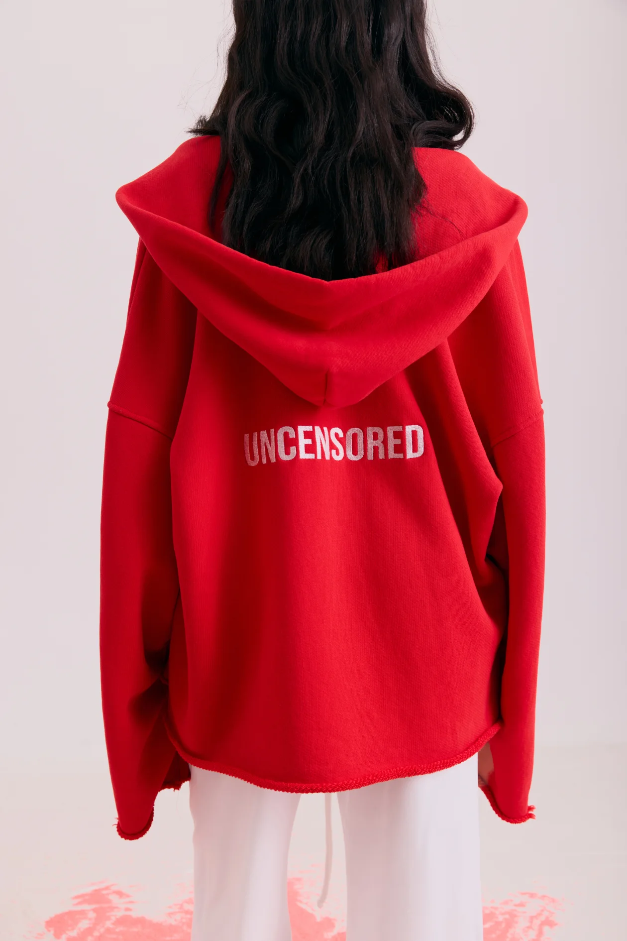 Bunny Uncensored Oversized Hoodie Coral