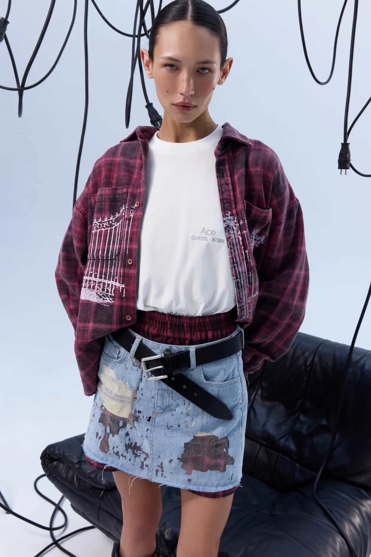 Gate Plaid Shirt Burgundy