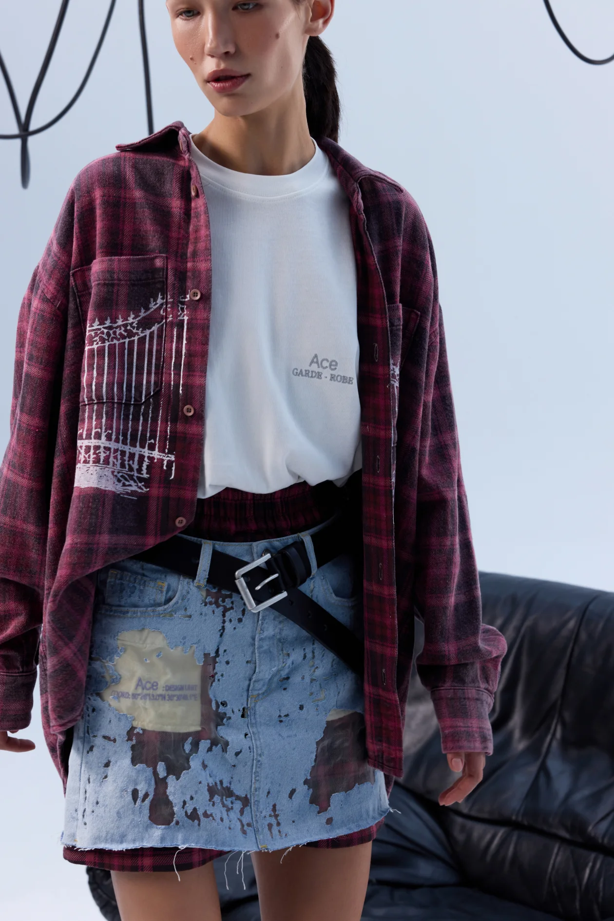 Gate Plaid Shirt Burgundy
