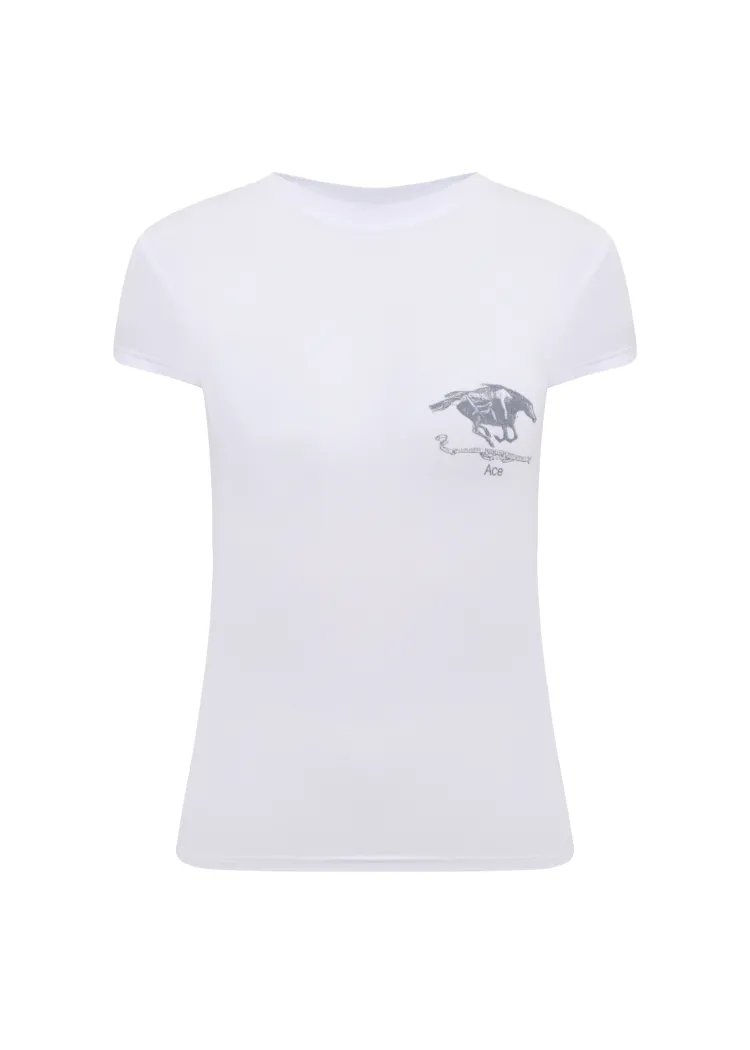 Slim-fit T-shirt Асе FORBIDDEN RELICS білий