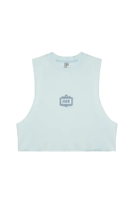 Ace Forbidden Relics Cropped Tank Top Light Blue