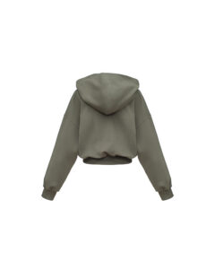 Hoodie with snap buttons, Khaki