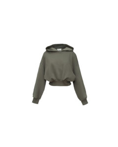 Hoodie with snap buttons, Khaki